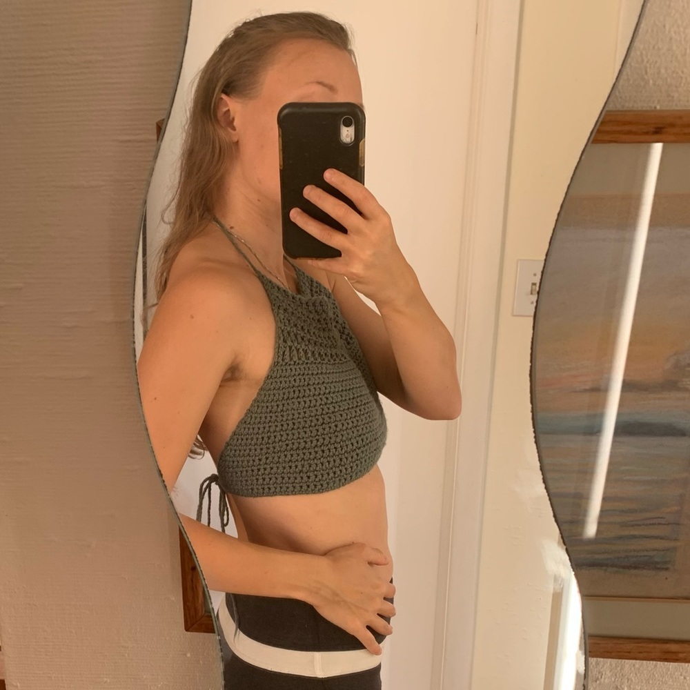 Handmade Crocheted Halter Crop Top